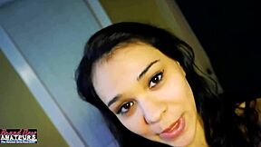 Filthy Sabrina swallows every drop of warm sperm