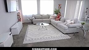 Skinny blonde stepsister orgasms on big cock POV with stepbrother Dylan Moore Joshua Lewis