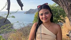 Beautiful tourist cheats on husband with stranger for money 😏