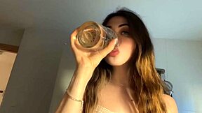 He fucks her bent over in kitchen