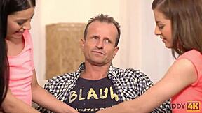 Daddy4k incredibile azione sessuale del vecchio patrigno e due giovani ninfe eveline e silvia dellai in amateurs daddy scene