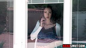 step granny caught him perving on her tits 😏