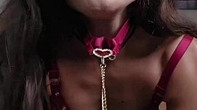 Elegant lingerie highlights beautiful teen's cute tits and vagina