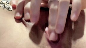 look at this wet asian teen rubbing her clit up close.