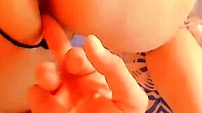 Beautiful lady shows off her stunning body for self-pleasure.