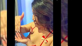 Eighteen-year-old Asian teen indulges in wild Christmas gangbang with humiliation and swallows.