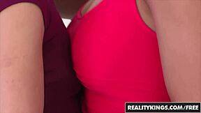 bisexual couple voyeur toys cum footjob riding