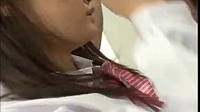 Desperate Japanese College Girl Banged and Creampied by Her Teacher in Reality Scene