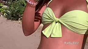 Crazy 18 YO Girl Pees on Public Beach in Wet Panties