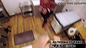 minnie rose in behind the scenes scene with gloves and moaning