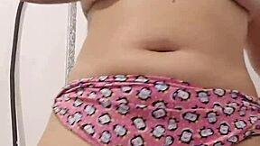 Young prostitute flashes and masturbates, wanting free fuck in her tight pussy.