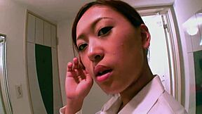cute japanese girl gets fucked in sleazy hotel by hairy cock, licking and masturbating in uncensored jav