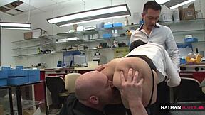 Milf Katya Sikova's Ass Pounded by Two Hung Colleagues in 4K