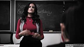 Teen Fucks Her Big Tit Teachers Stepson To Get Her Grades Up