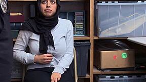 i caught sexy arab busty stealing and fucked her hardcore in garage