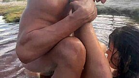 fucking in lake with hot brunette