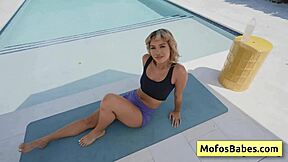 Sexy Blonde Teen Slut Reveals Perfect Round Butt By Pool - Luna Luxe Jmac