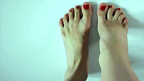 Close-Up Footjob Leads to Cum on Feet, Then Eating Sperm