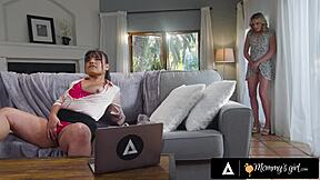 milf charlie forde gets aroused watching petite coworker summer col masturbate