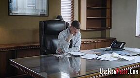 boss freeuses teen employee in office