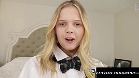 Petite blonde coco lovelock endures hardcore doggystyle fucking of her tight pussy