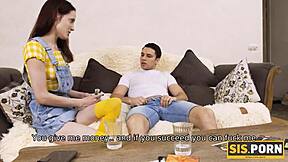 the guy said, 'i won the bet, now fuck me,' to his slender stepsister