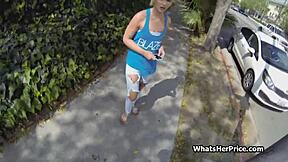 Picking up this short-haired blonde cutie for a fuck.