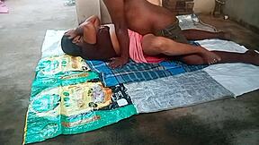 desi aunty enjoys intimate moments with young 18+ boy in bedroom.