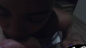 my girlfriend's thai friend sucks my dick on the balcony and swallows