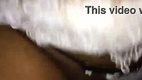 That brunette is moaning so loud on the young guy's big black cock outdoors!