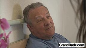 Skinny Nurse Teases Old Patient With Tight Body in Hospital