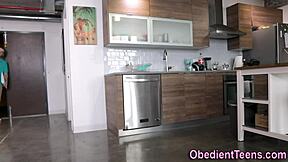 A kinky blonde teen 18+ enjoys a fun game with friends