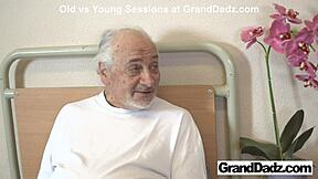 Skinny Nurse Teases Old Patient With Tight Body in Hospital