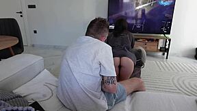 Step Sister Missed My Cum Splash on Her Back!  