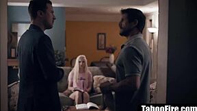 Teen stepdaughter experiences double penetration with stepfather and teacher