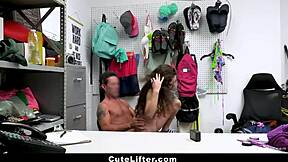 Teen Cutelifter Seduces to Escape Shoplifting Trouble with Burglar Cock