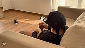 My stepmom catches me masturbating and takes my virginity