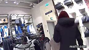 Flawless czech cutie gets clothes ripped and asshole nailed in hypermarket pov