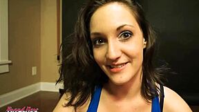 Brunette Ryann sucks cock and gets pussy fucked.