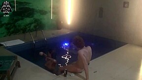 Blonde wife has threesome with husband and friend in pool