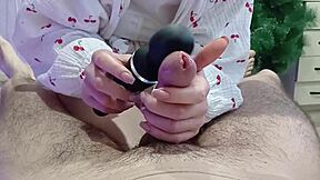 Step Sister Uses Vibrator to Extract Cum from Small Cock