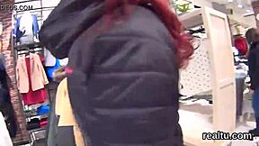 Flawless czech cutie gets clothes ripped and asshole nailed in hypermarket pov