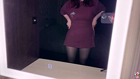 She asks if he can impregnate her in front of the mirror during doggystyle