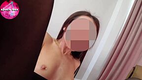 does this babe play with her pussy passionately on business trip?