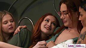 I am a redhead milf stepmom having sex with my stepdaughter and her bffs