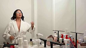 sad guy in costumes receives wet pussy therapy from busty latina cami strella with ass shaking and face fucking