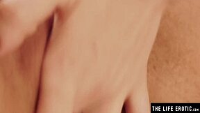 Lesbian beauty voraciously eats girlfriend's wet pussy