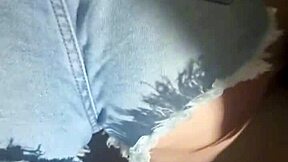 quick fuck with a curvy friend wearing jeans, shaking her ass teasingly.