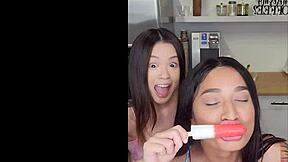 Avery Black And Lulu Chu Share Dick Naked