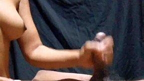 Little Sister Strokes Dick Until Cum Blooms